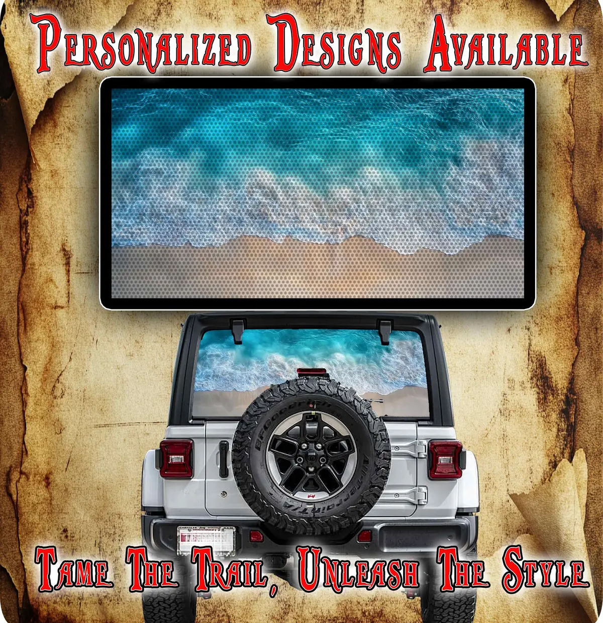 Beach Rear Window See Through Graphic. 1