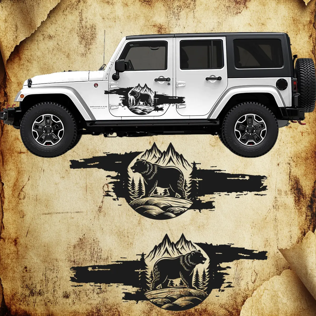 Jeep Door Decals Bear 1