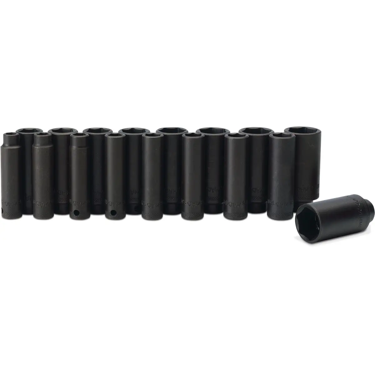 Socket Set, Deep/Extra Deep Impact Metric In Metal Tray 3/8" Drive - 17-Pc. 1