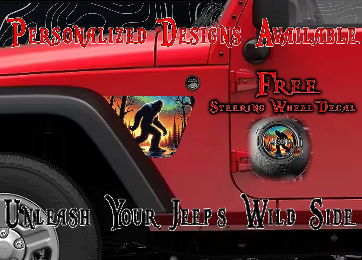 Bigfoot Cabin Jk Fender Decals Fits 2007-2018 1