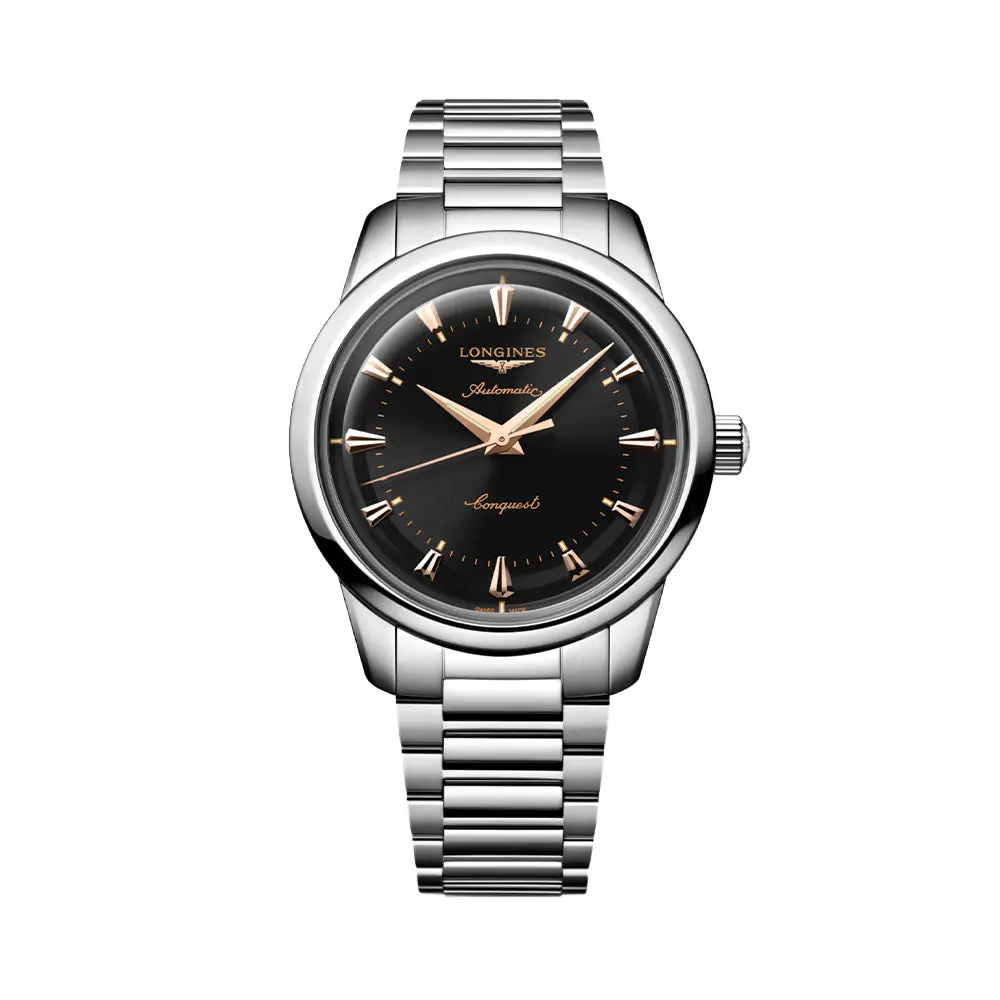 Conquest Heritage 40Mm - Black On Bracelet 1