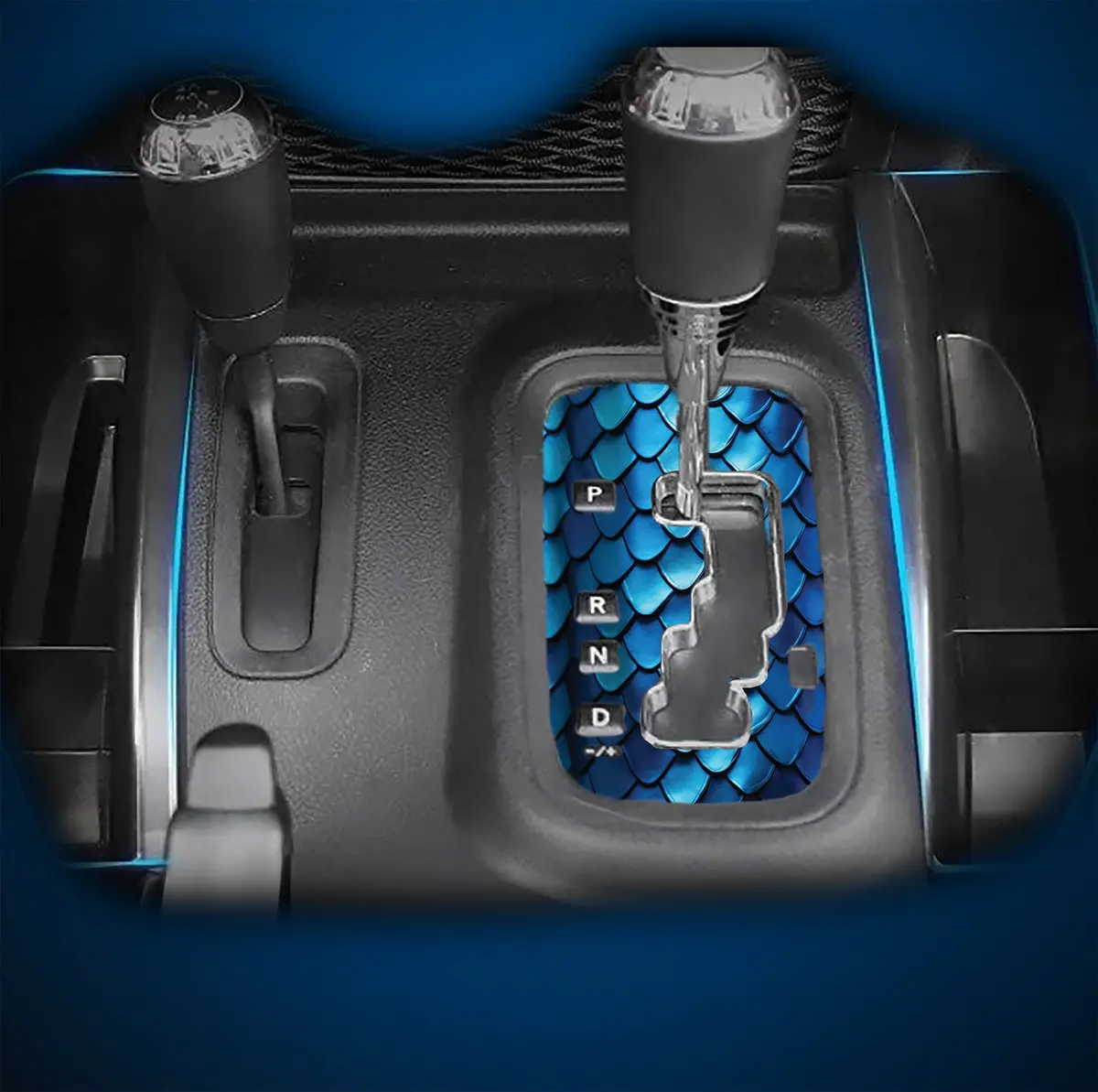 Blue Scales Jk Shifter Decal 1