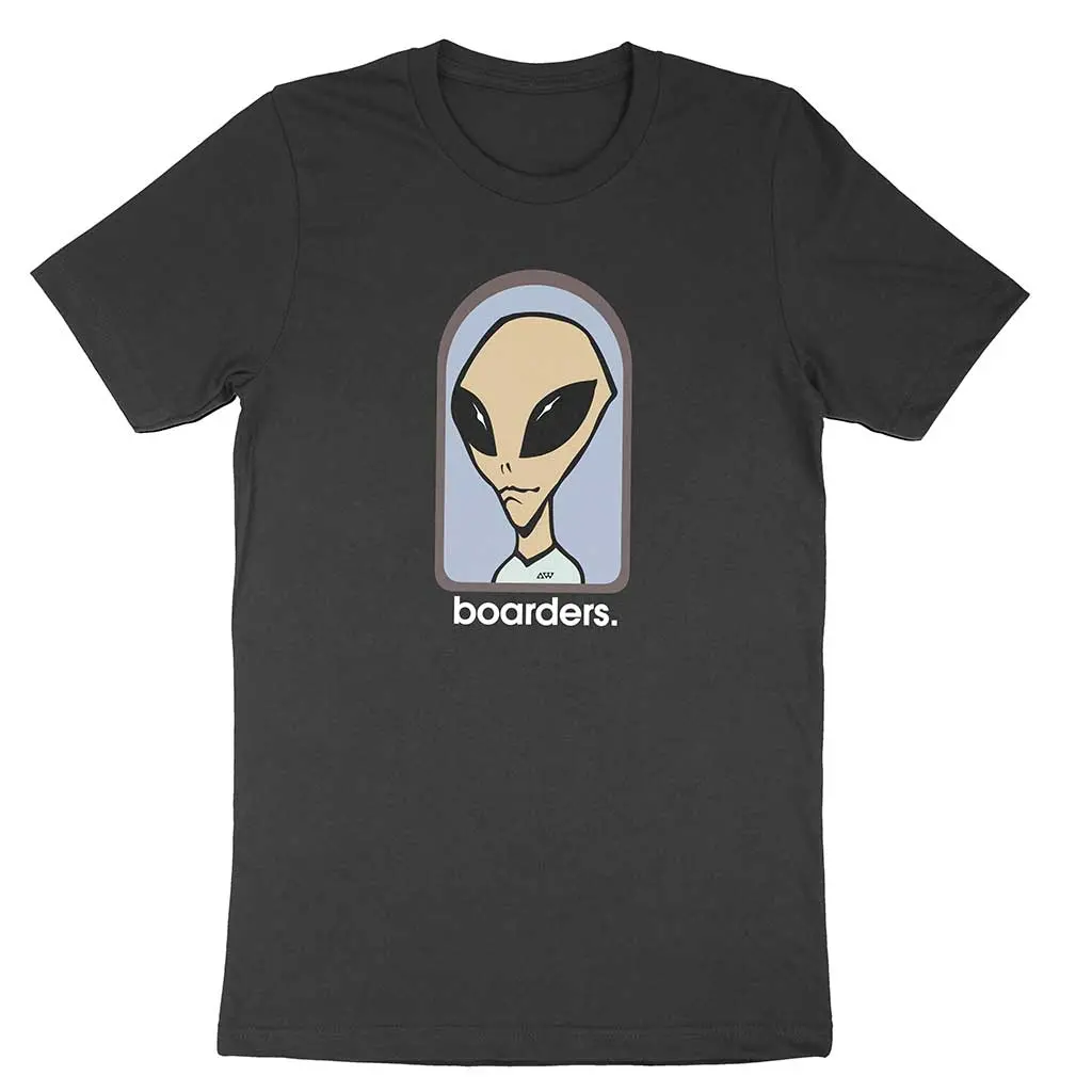 Boarders X Alien Work Shop Believe T-Shirt - Black 1