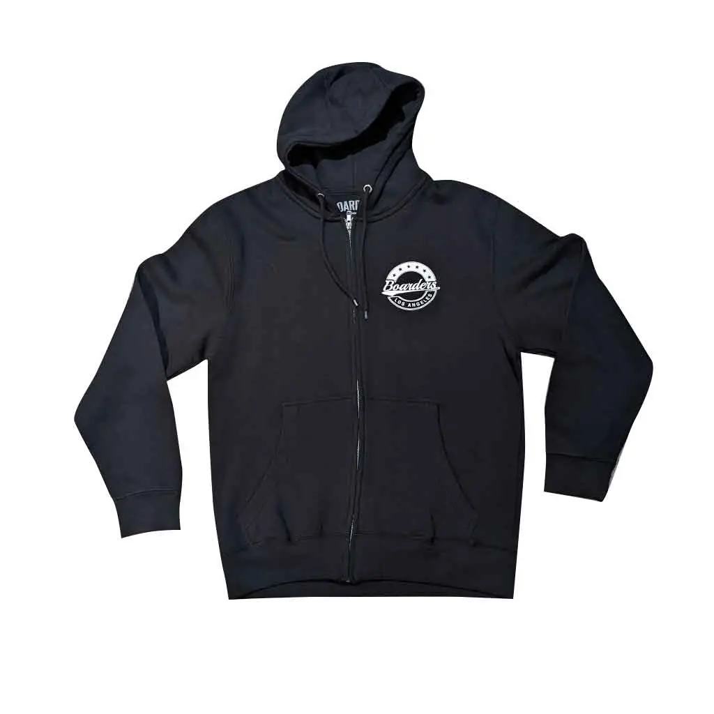Boarders Star Crest Zip Hoodie - Black 1