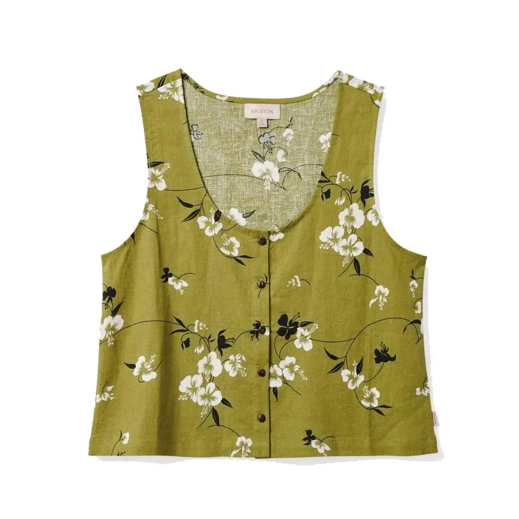 Brixton Women's Lanai Linen Tank - Moss 1