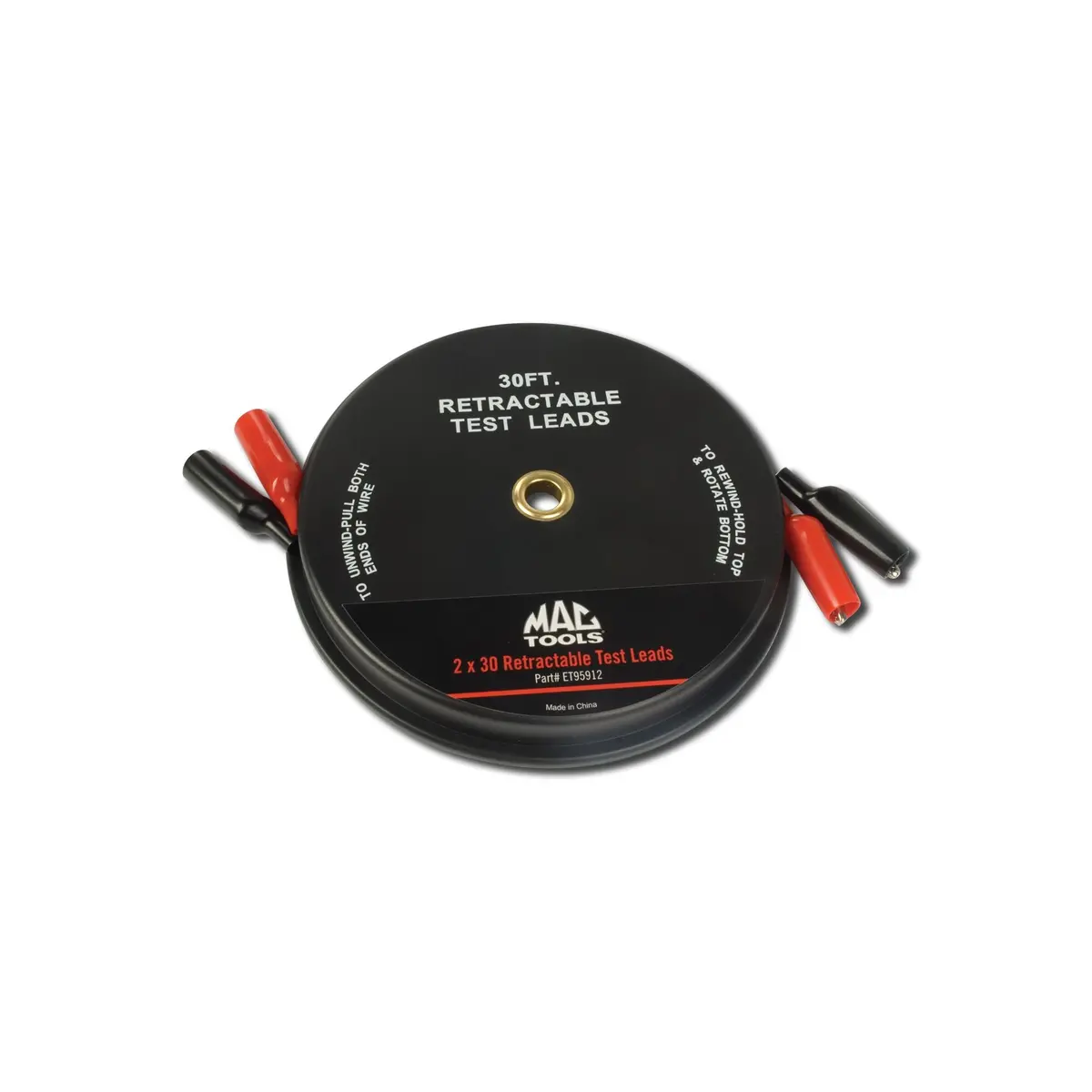 2-Pc. Retractable Test Lead Set 30' 1