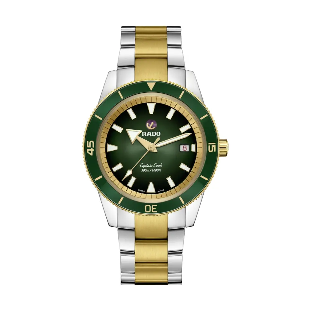 Captain Cook Automatic Two-Tone 42Mm - Green On Bracelet 1