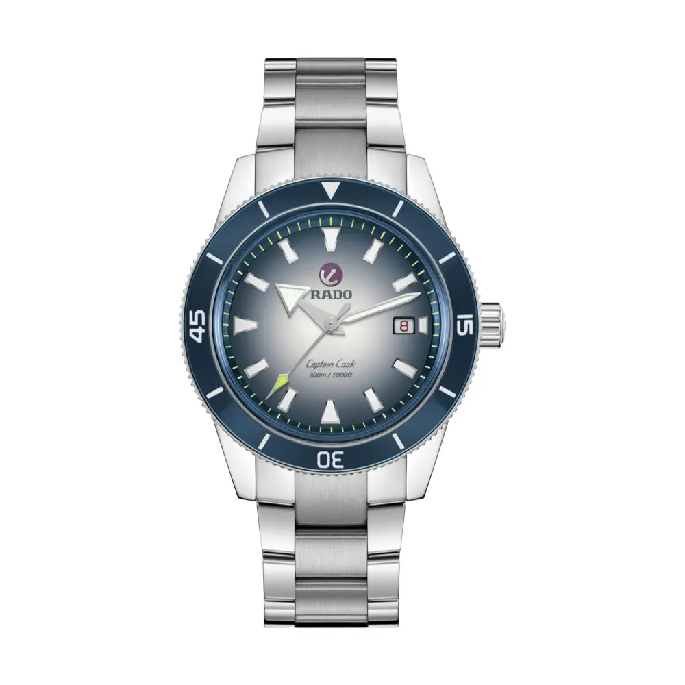 Captain Cook Automatic 42Mm - Blue On Bracelet W/ Extra Leather And Fabric Straps 1
