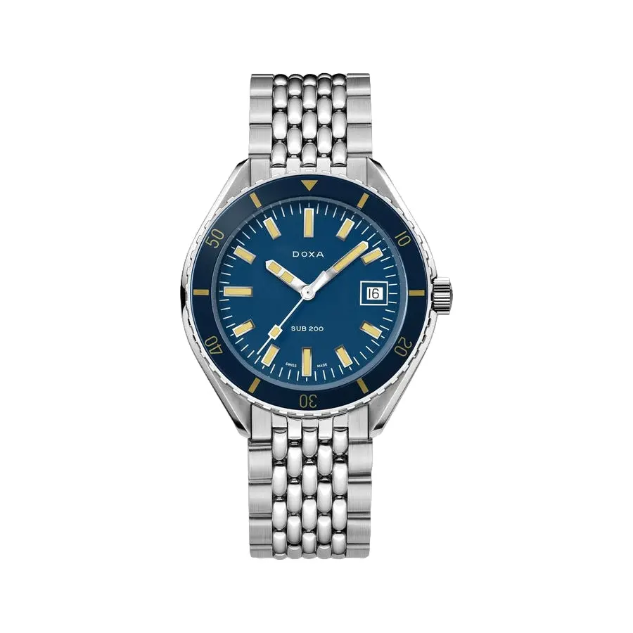 Sub 200 Caribbean Sapphire Inlay Bezel 42Mm - Blue On Bracelet 1