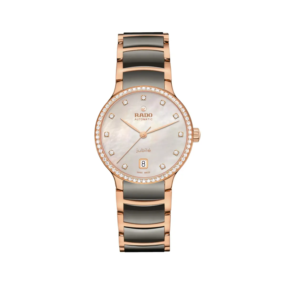 Centrix Automatic Rose Gold Pvd 35Mm - Silver, Mother-Of-Pearl On Bracelet 1