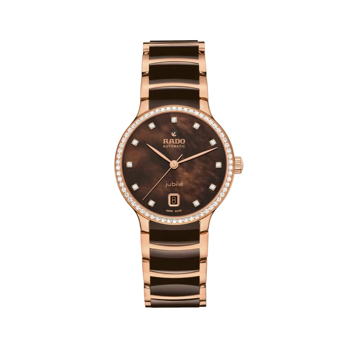 Centrix Automatic Rose Gold Pvd 35Mm - Brown On Bracelet 1
