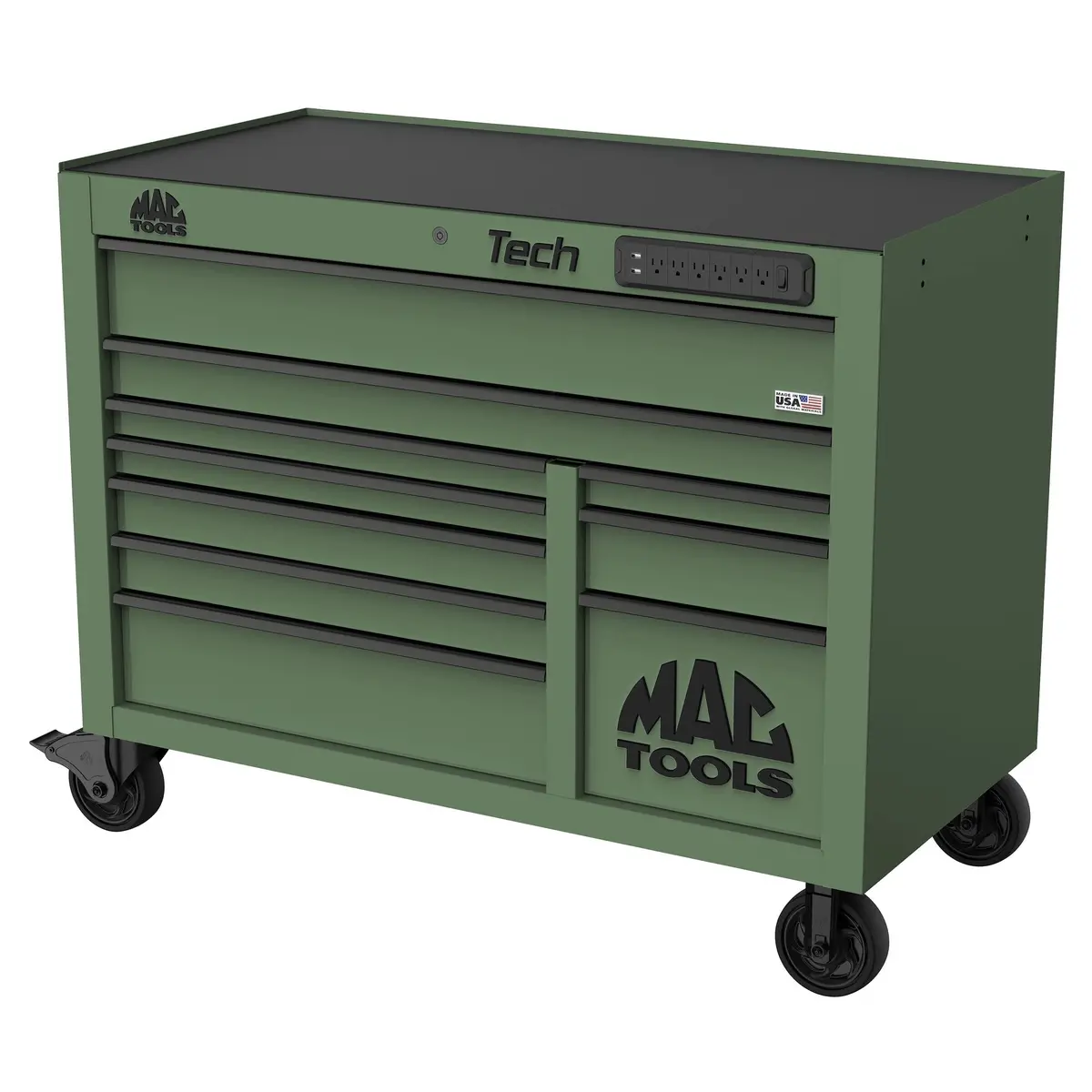 Tech™ Series 10-Drawer Workstation - Olive Green 1