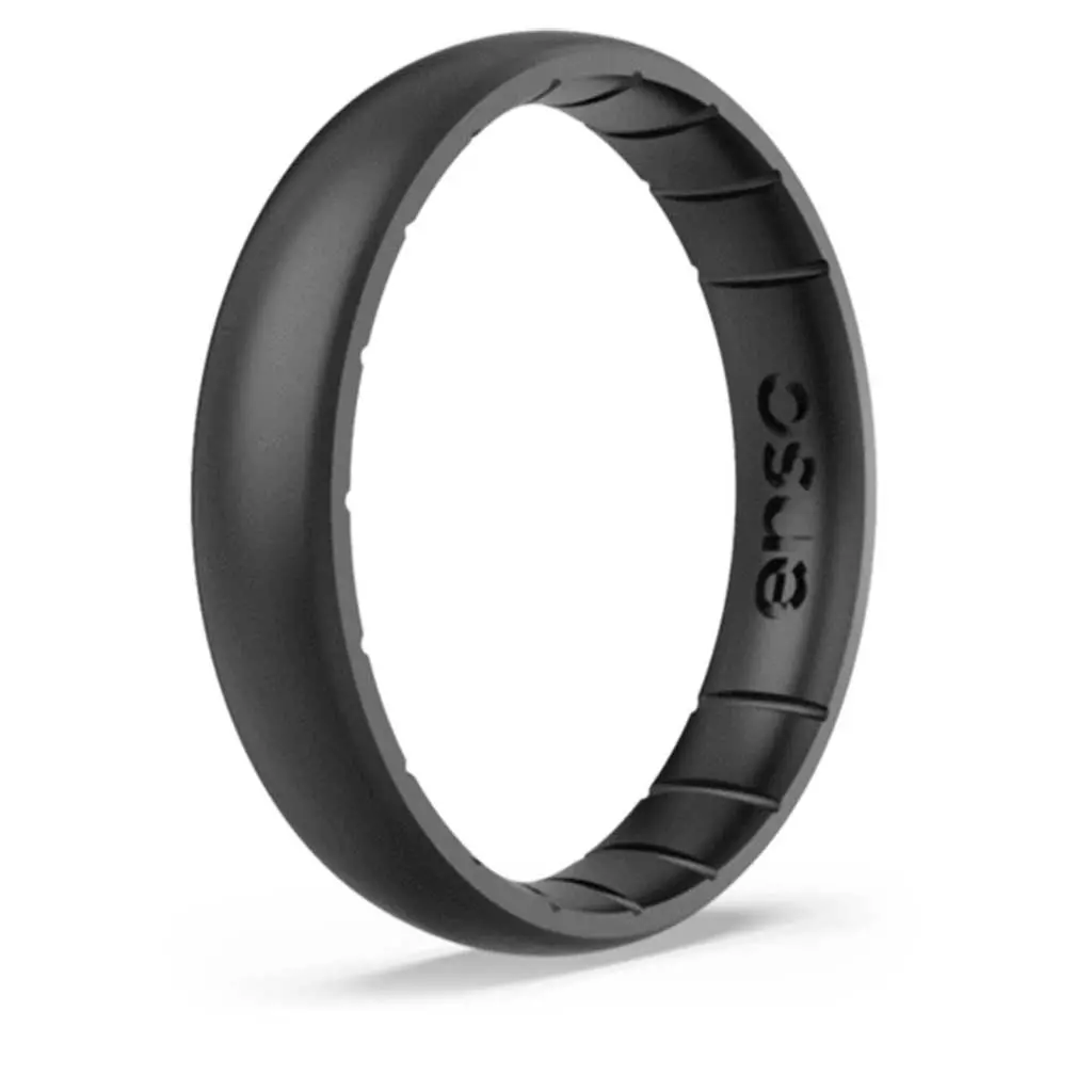 Enso Rings Elements Thin Silicone Ring - Black Pearl 1
