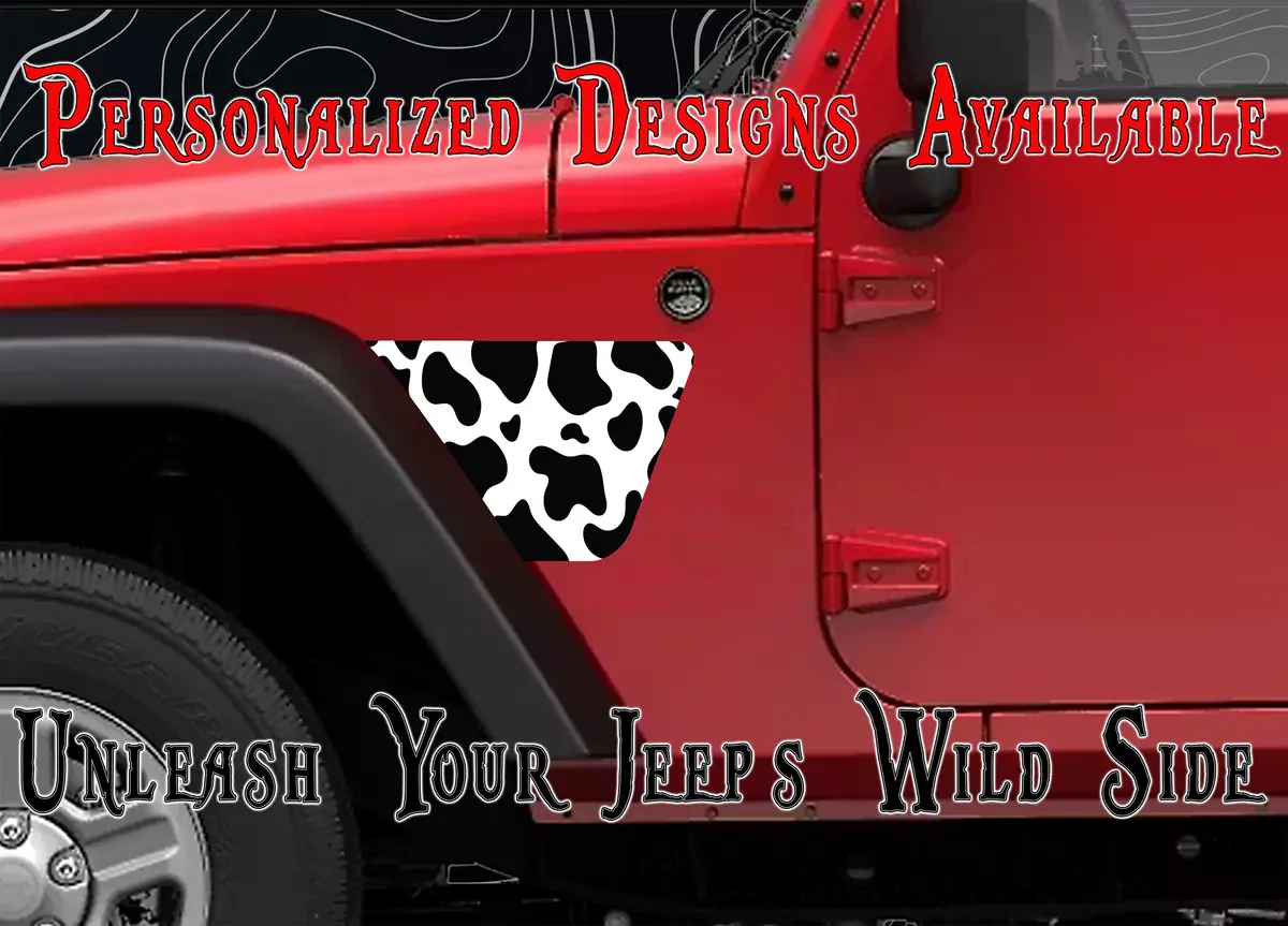 Cow Print Jk Fender Decals Fits 2007-2018 1