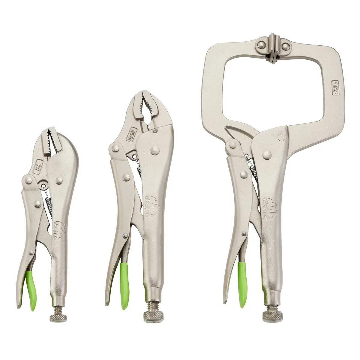 3-Pc. Trigger Release Locking Pliers Set (7-11") - Green 1