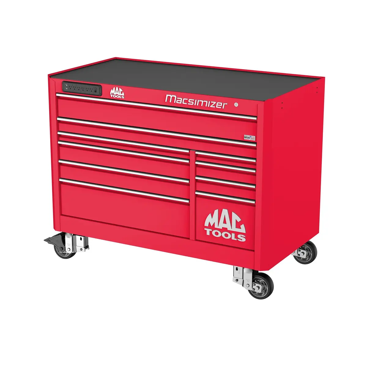 Macsimizer® 10-Drawer Workstation - Firebrick Red 1
