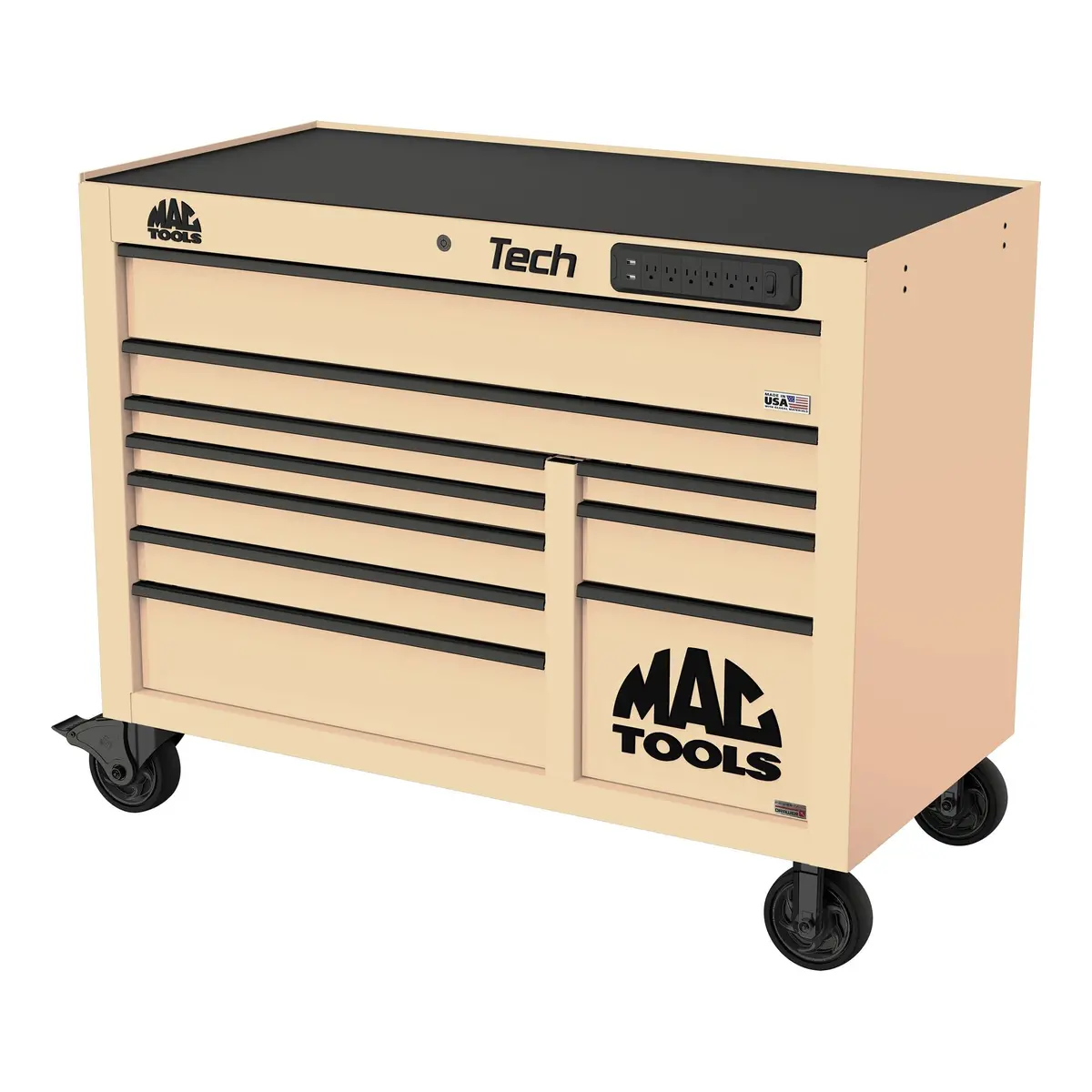 Tech™ Series 10-Drawer Workstation With Powertech™ Drawer - Desert Tan 1