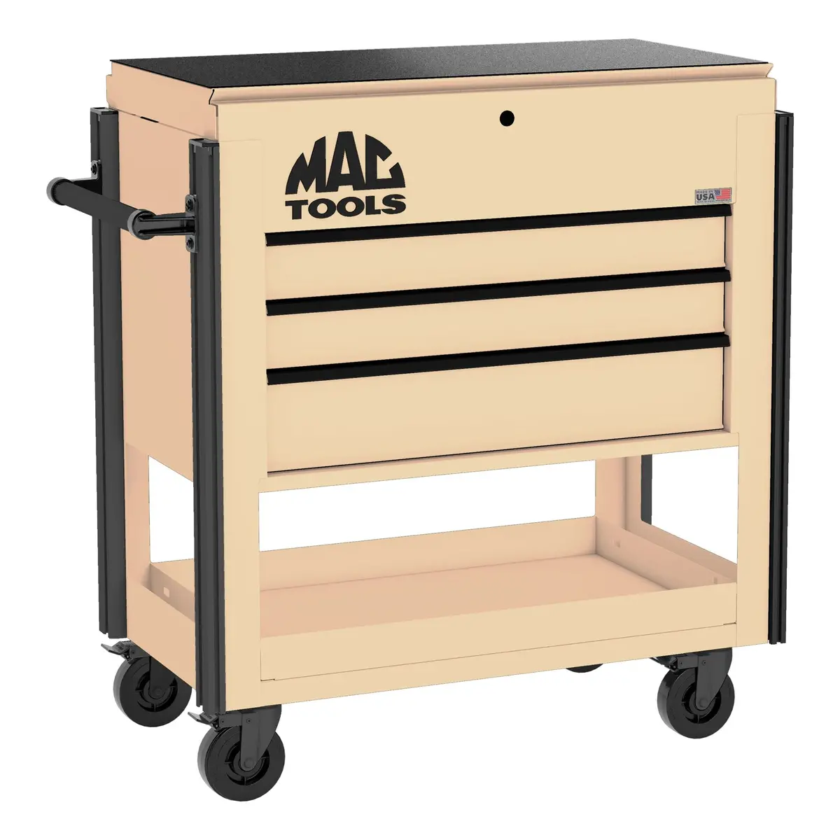 3-Drawer Utility Cart W/ Full Lid - Desert Tan 1