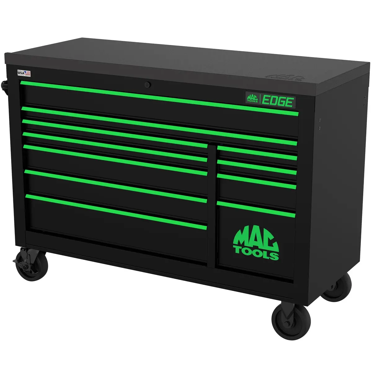Edge™ 11-Drawer Workstation - Flat Black/Green Trim 1