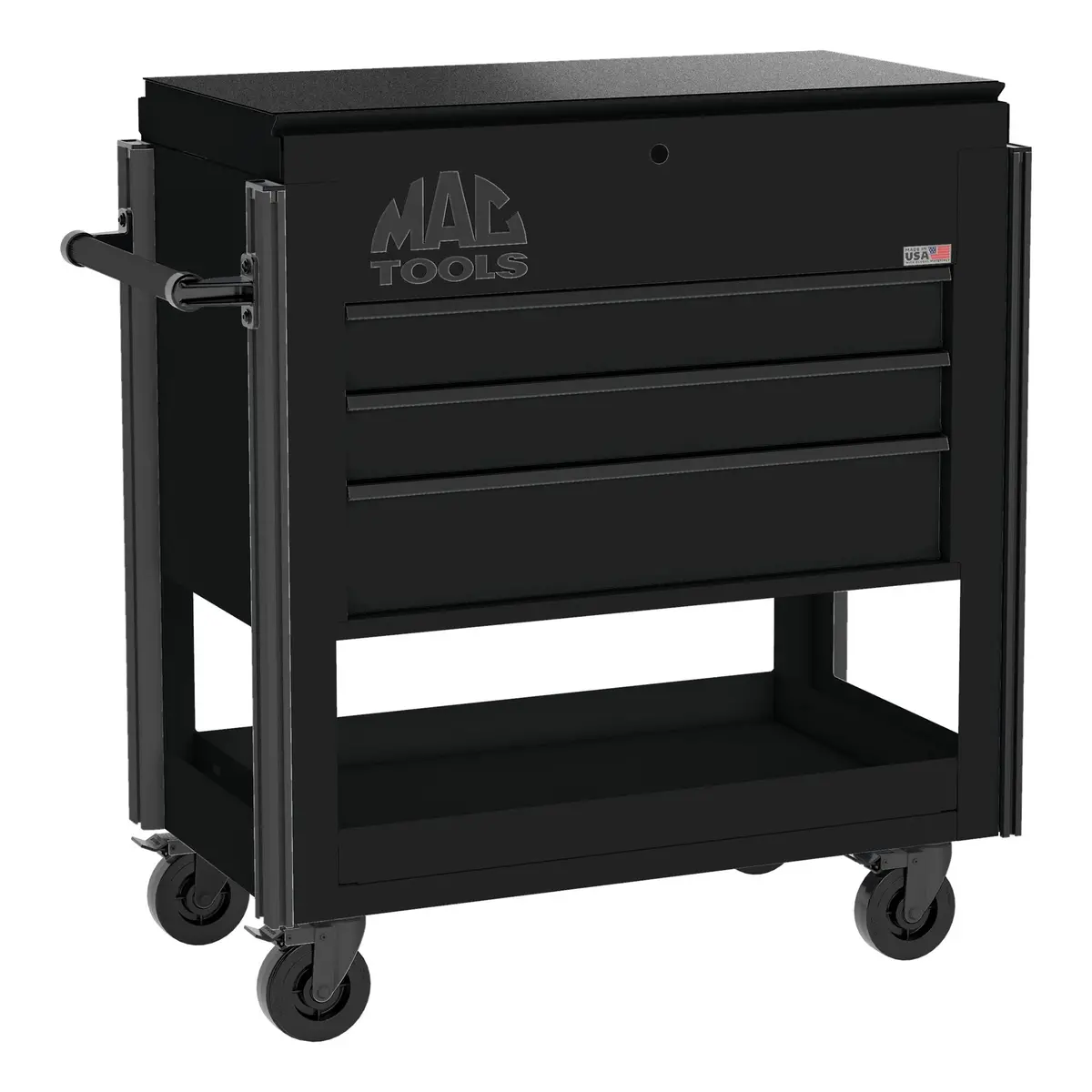 5-Drawer Utility Cart W/ Full Lid - Flat Black 1