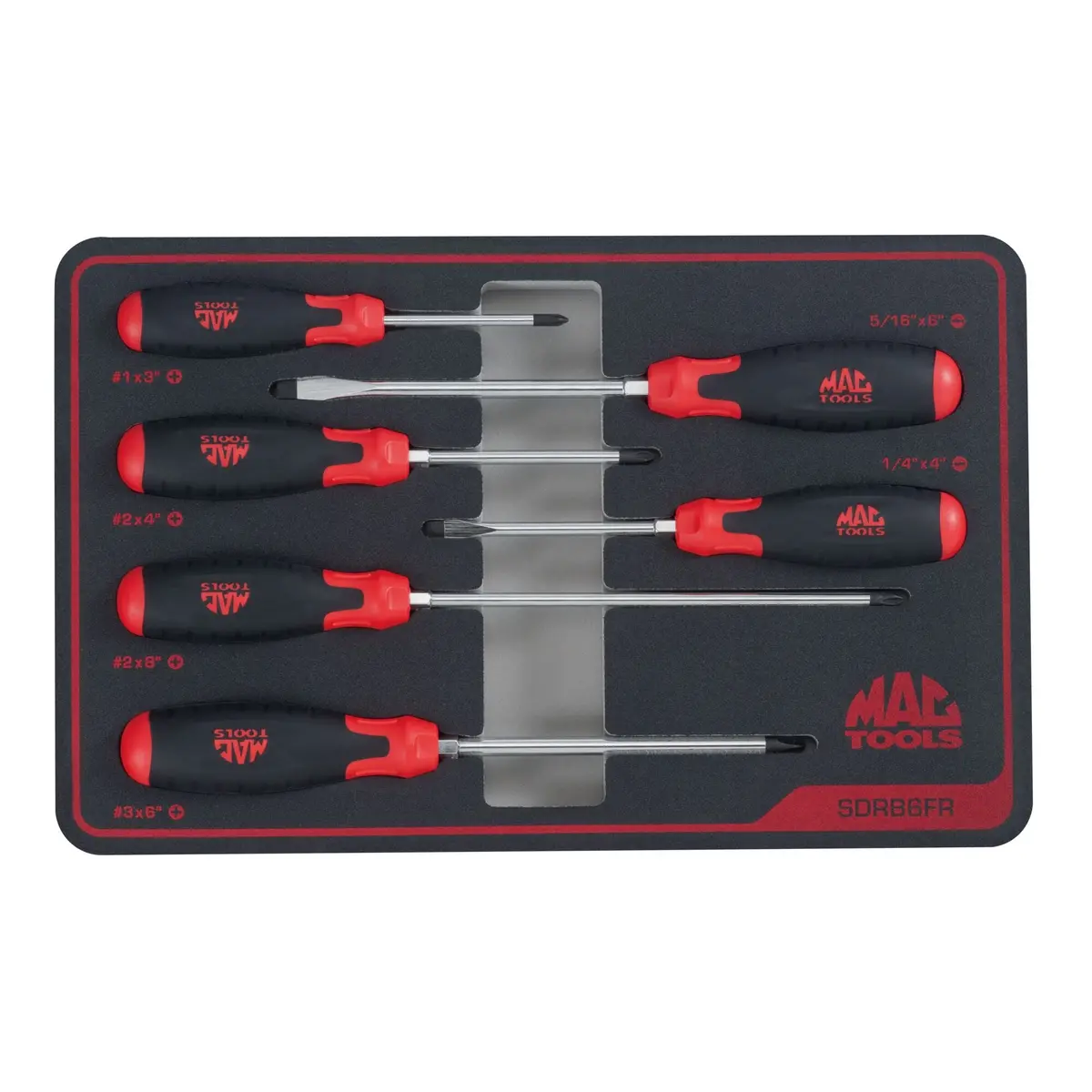 6-Pc. Screwdriver Set In Foam – Red 1