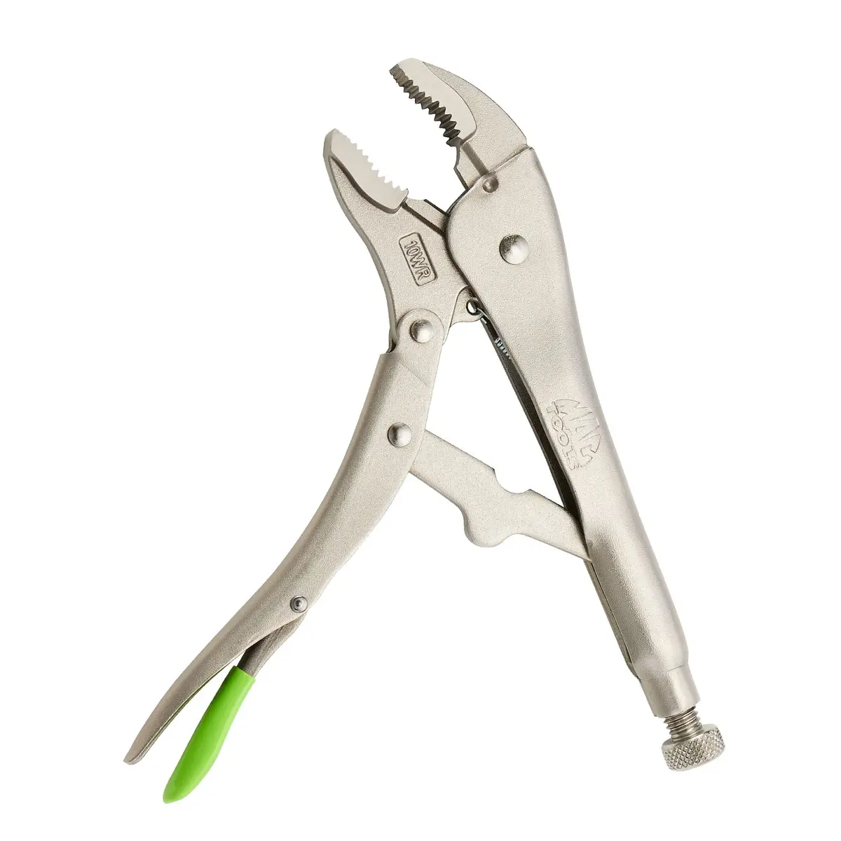 10" Curved Jaw Trigger Release Locking Pliers With Wire Cutter - Green 1