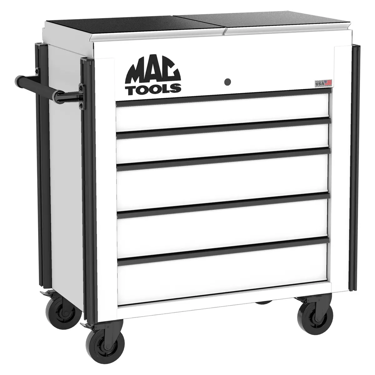 5-Drawer Utility Cart W/ Split Sliding Lid - Titanium White 1