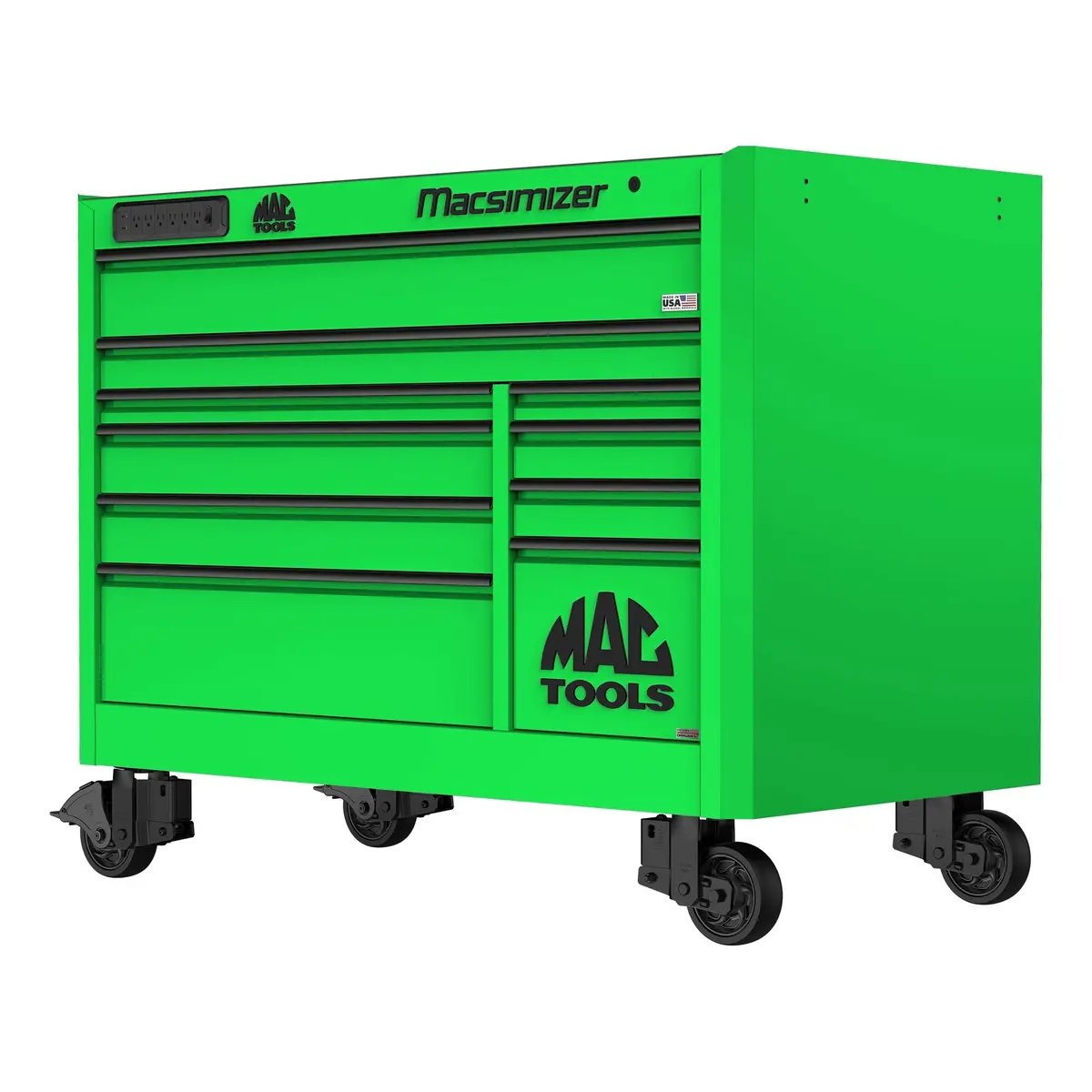 Macsimizer® 10-Drawer Workstation - Lime Green 1