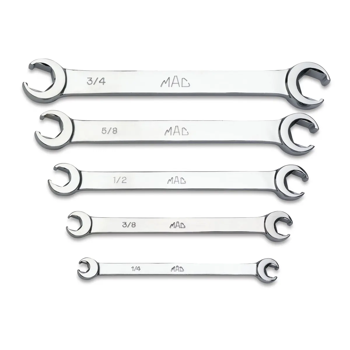 5-Pc. Sae Double-End Flare Nut Wrench Set - 6-Pt. 1