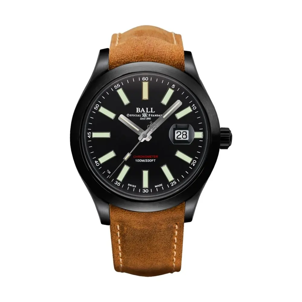 Engineer Ii Green Berets 43Mm - Black On Leather Strap 1