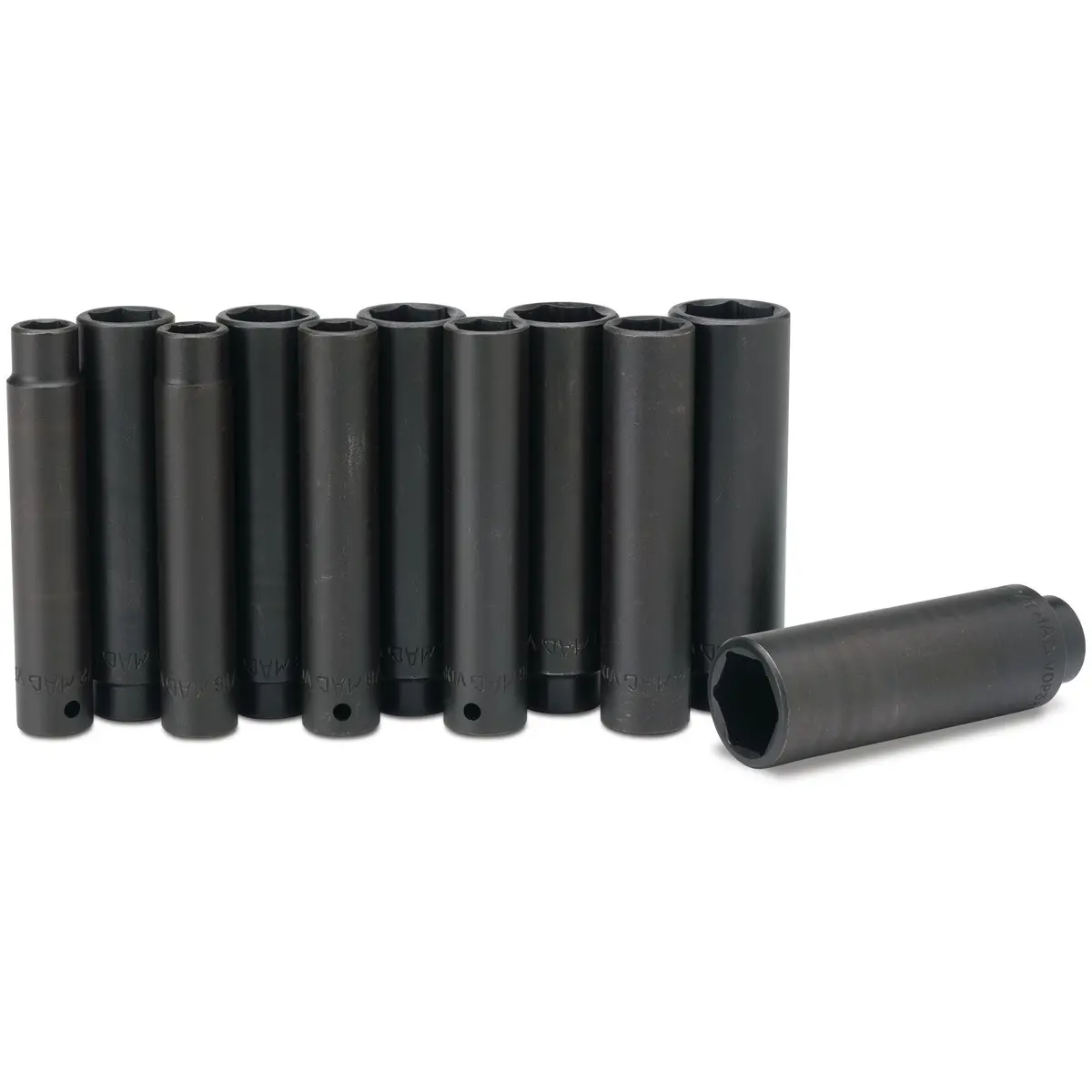 11-Pc. 1/2" Drive Sae Extra-Deep Impact Socket Set - 6-Pt. 1