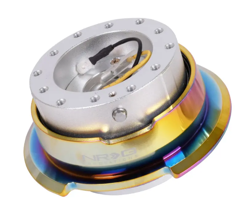 Nrg Quick Release Steering Hub – Gen 2.8, Silver/Black Body With Neochrome Ring 1