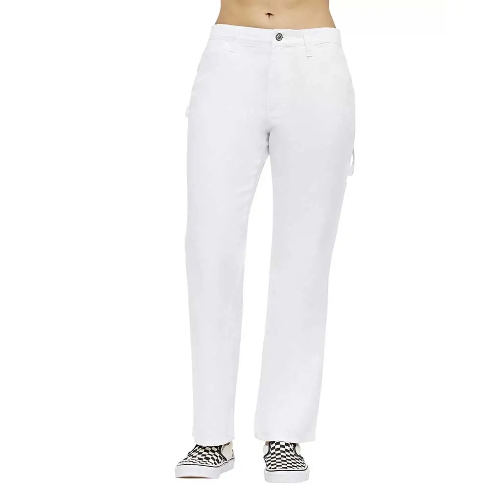 Dickies Women's Carpenter Pants - White 1