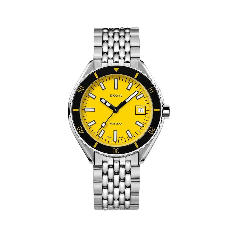Sub 200 Divingstar Sapphire Inlay Bezel 42Mm - Yellow On Bracelet 1