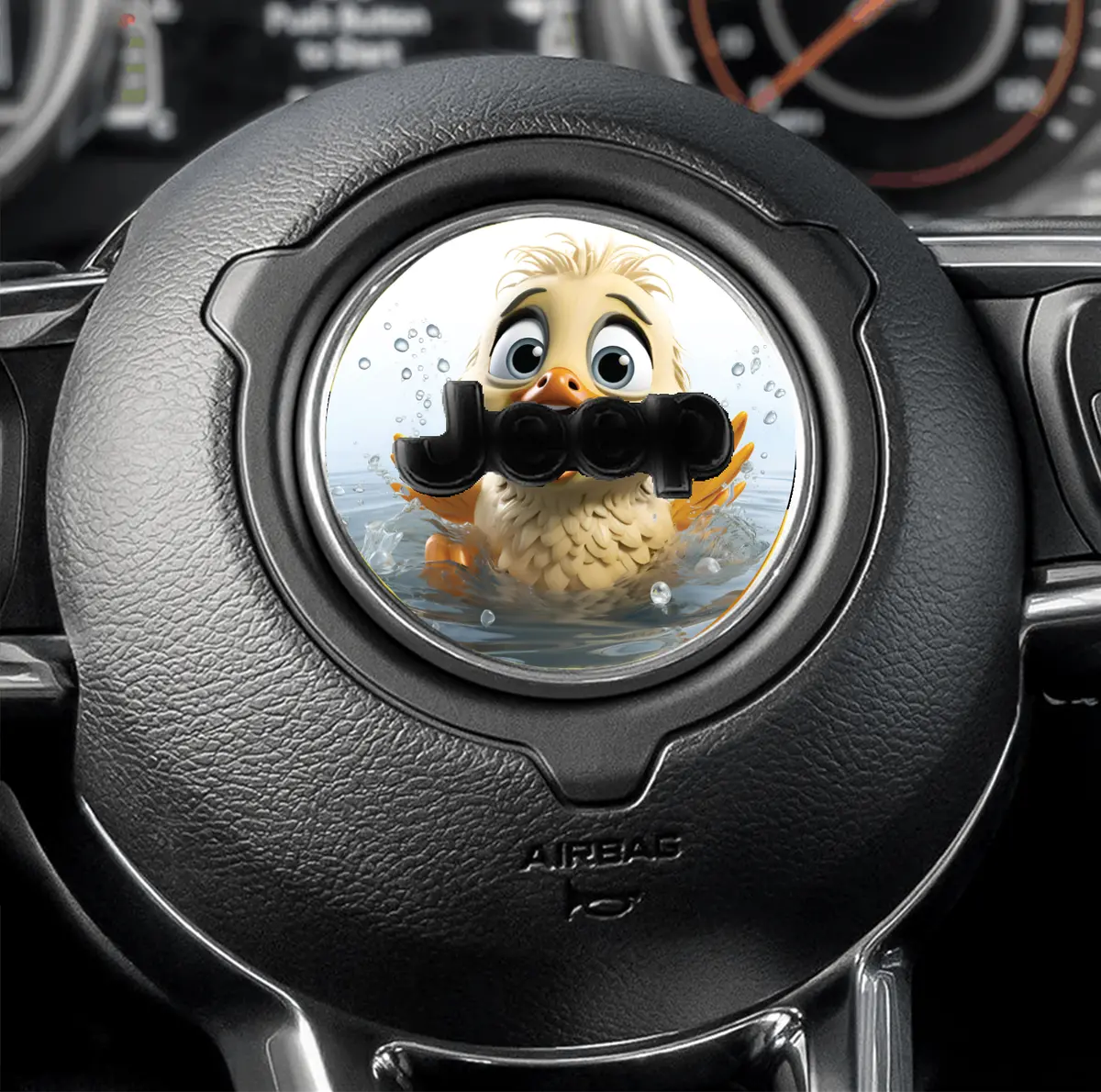 Custom 160mm Duck Design Steering Wheel Sticker
