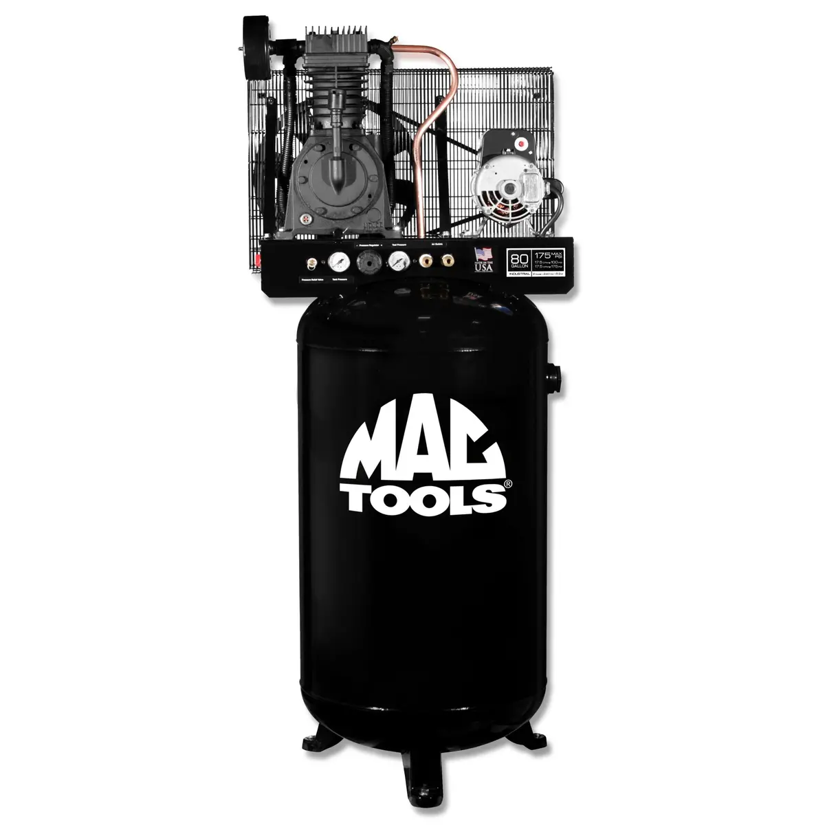 80-Gallon Two-Stage Cast Iron 230V 5Hp Industrial Air Compressor 1