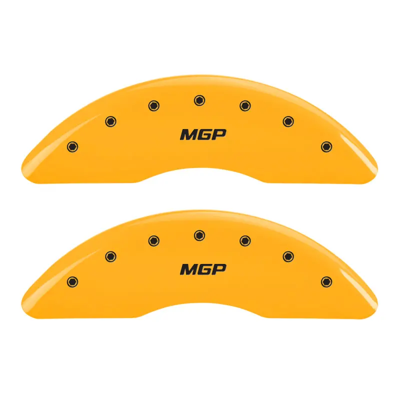 Mgp Engraved 4-Piston Caliper Covers — Yellow Finish With Black Contrast For Select Vehicles 1