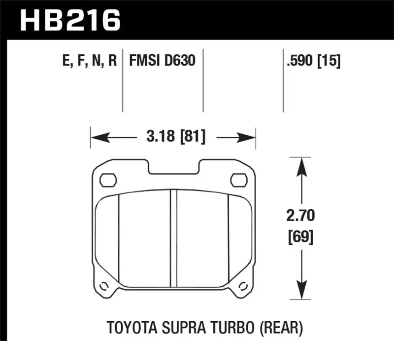 Hawk Hps 5.0 Street Rear Brake Pads For 1993–1998 Toyota Supra Twin-Turbo 1
