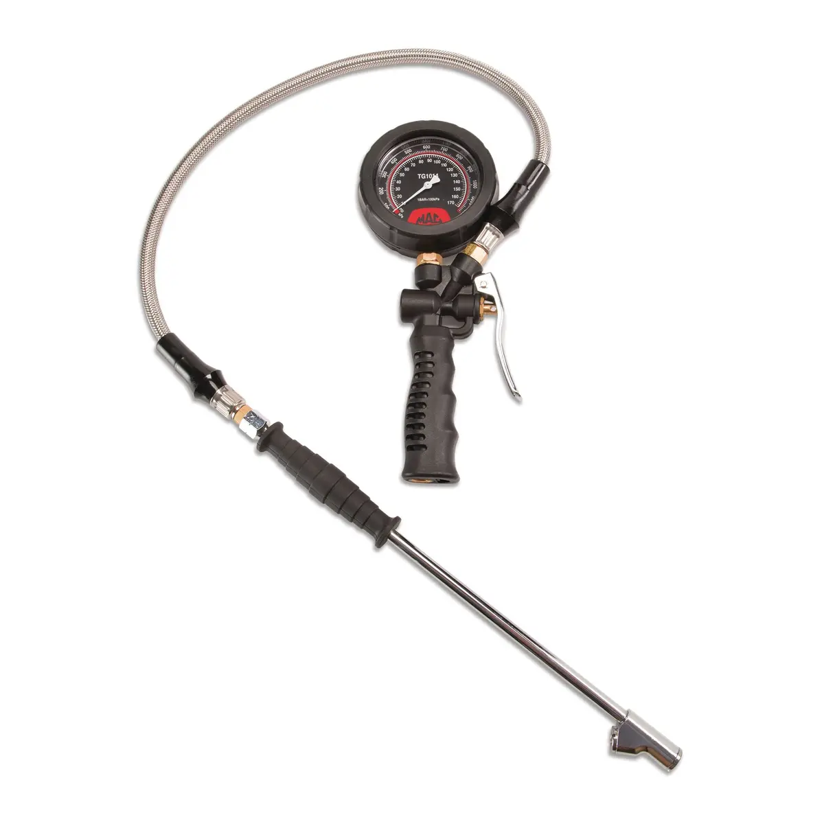 Analog Tire Inflator Gauge With 14" Extended Chuck 1