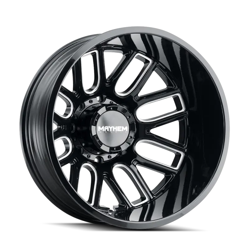 Mayhem Cogent Dually Forged Wheel – 22X8.25, 8X165.1 Bolt Pattern, -232Mm Offset, 121.3Mm Hub Bore, Black W/ Milled Spokes 1