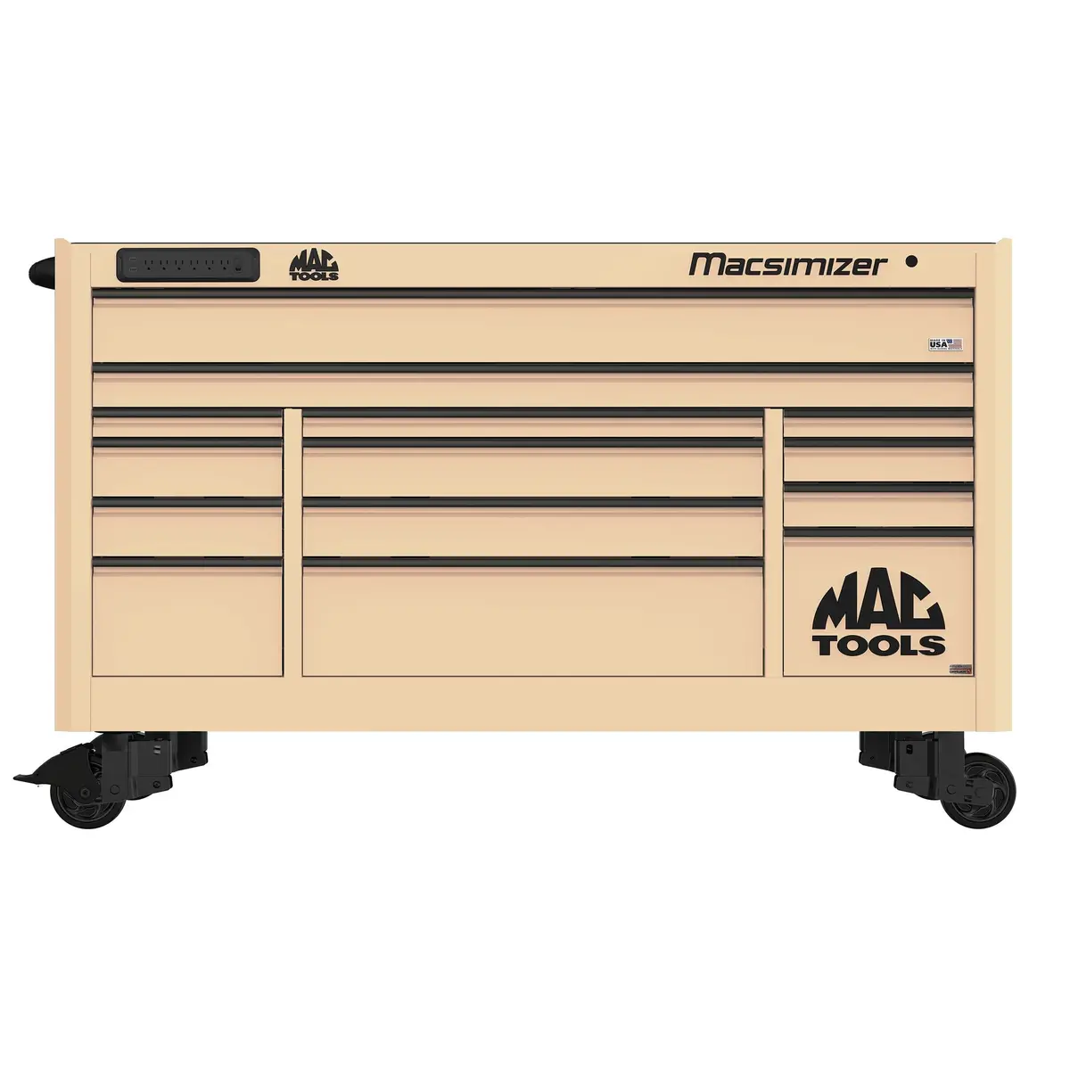Macsimizer® Series 14-Drawer Workstation With Powertech™ Drawer - Desert Tan 1