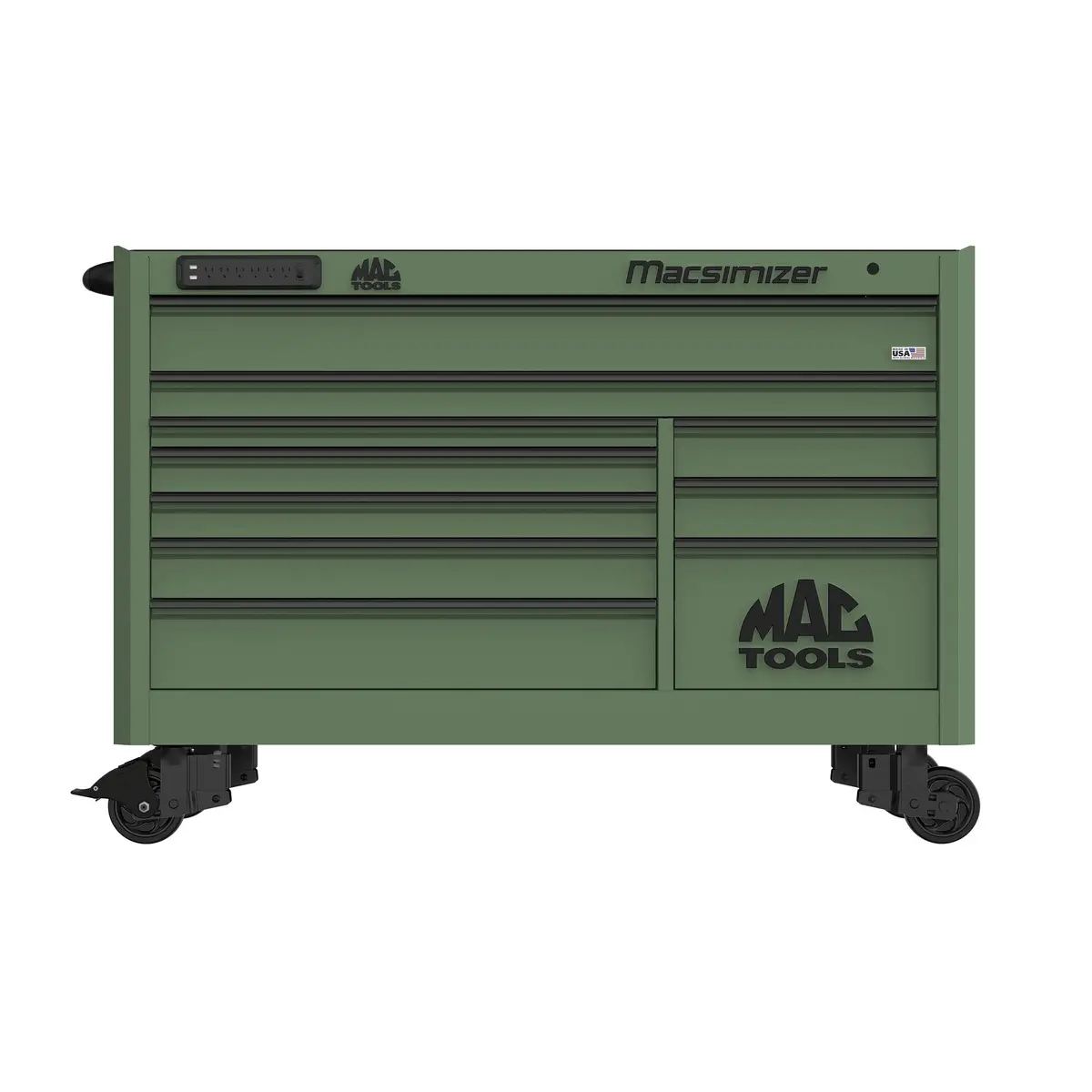 Macsimizer® 10-Drawer Workstation - Olive Green 1