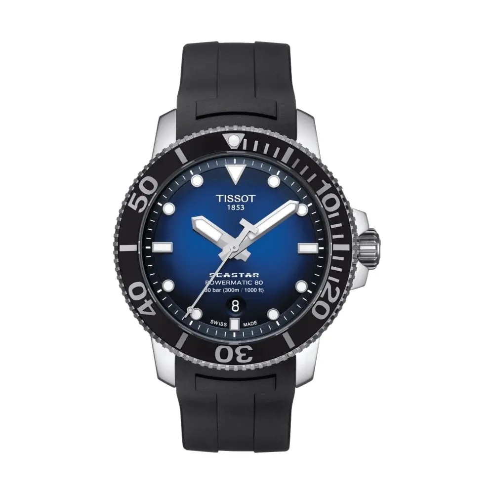 Seastar 1000 Powermatic 80 43Mm - Blue On Rubber Strap 1