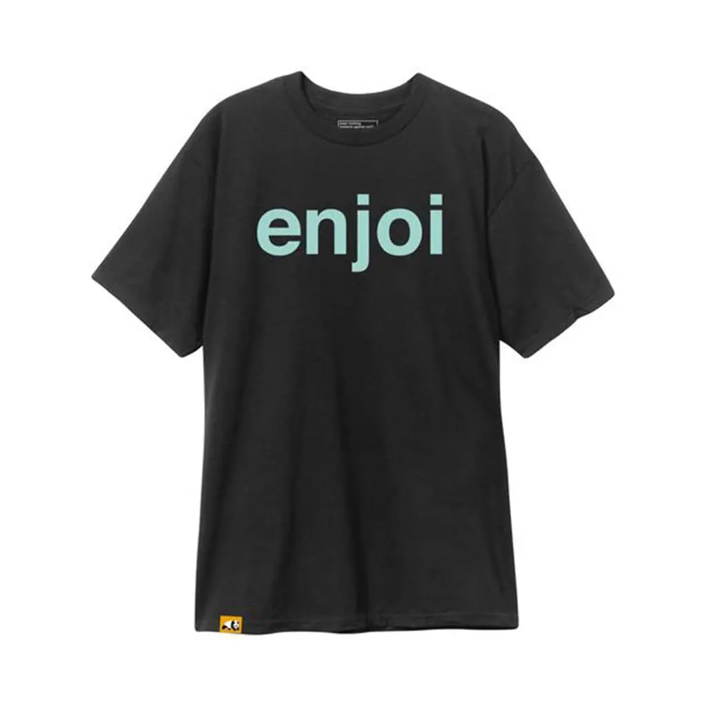 Enjoi Helvetica Logo Tee - Black/Black 1
