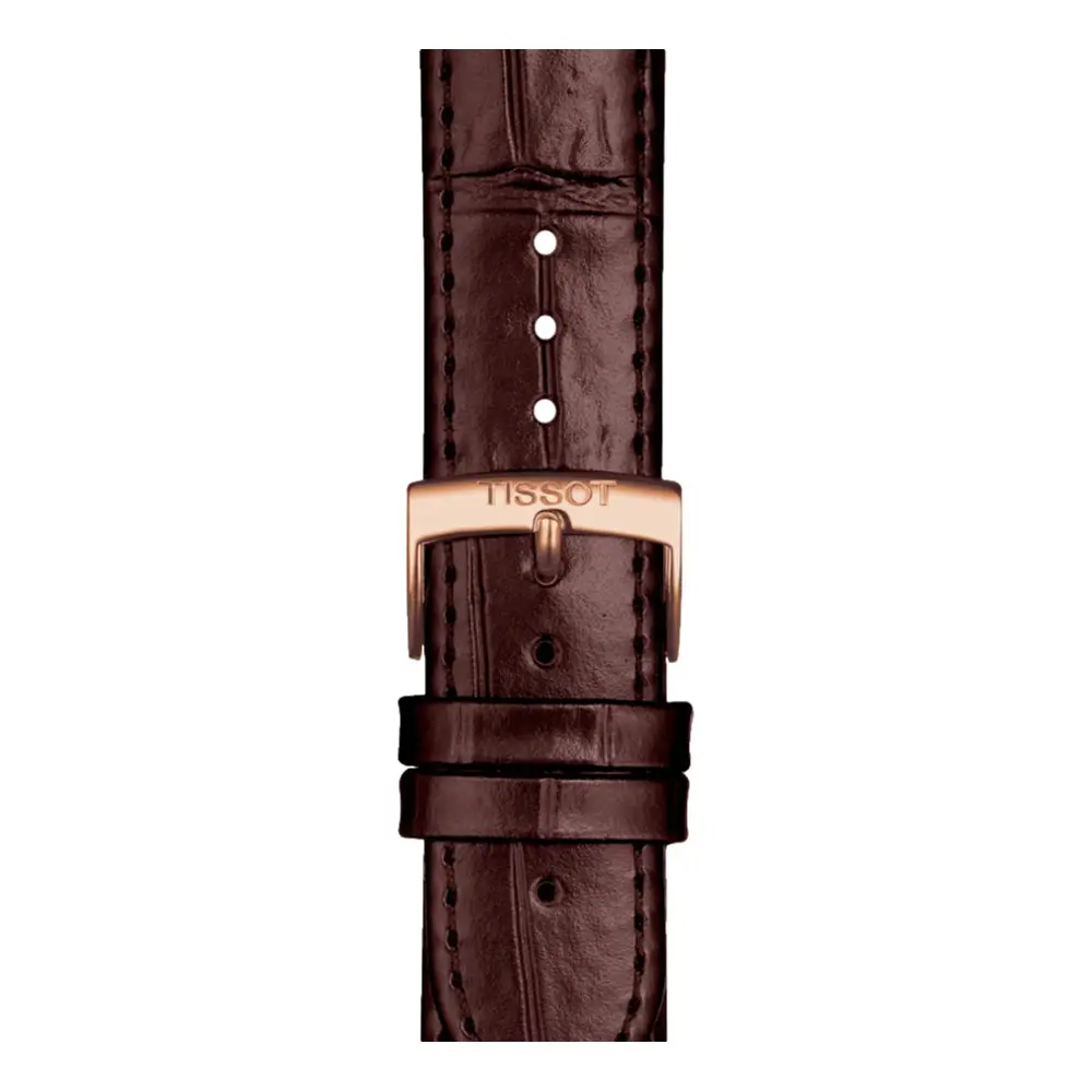Tissot Official Brown Leather Strap Rose Gold-Tone Buckle 20Mm 1