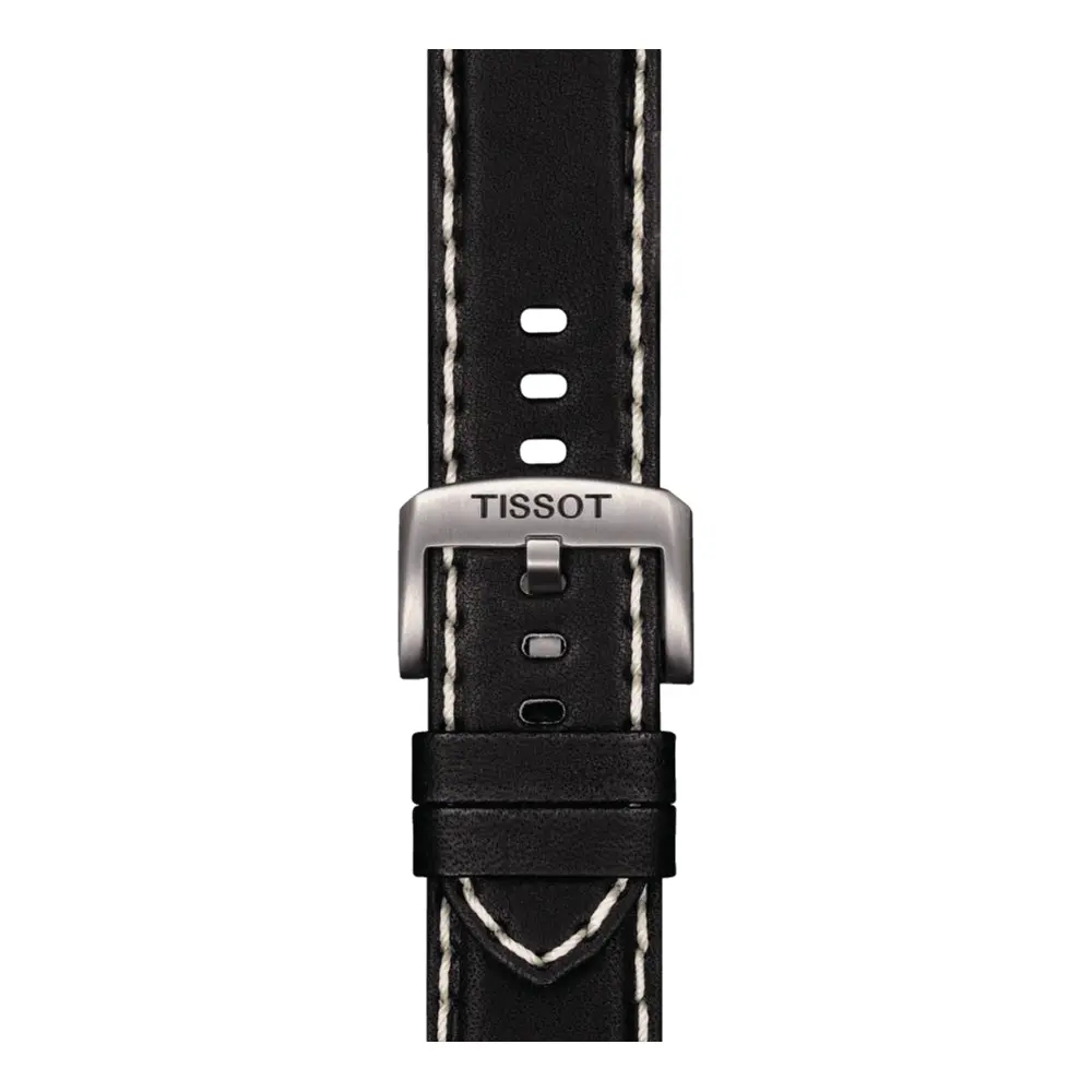 Tissot Official Black Leather Stitched Strap 22Mm 1