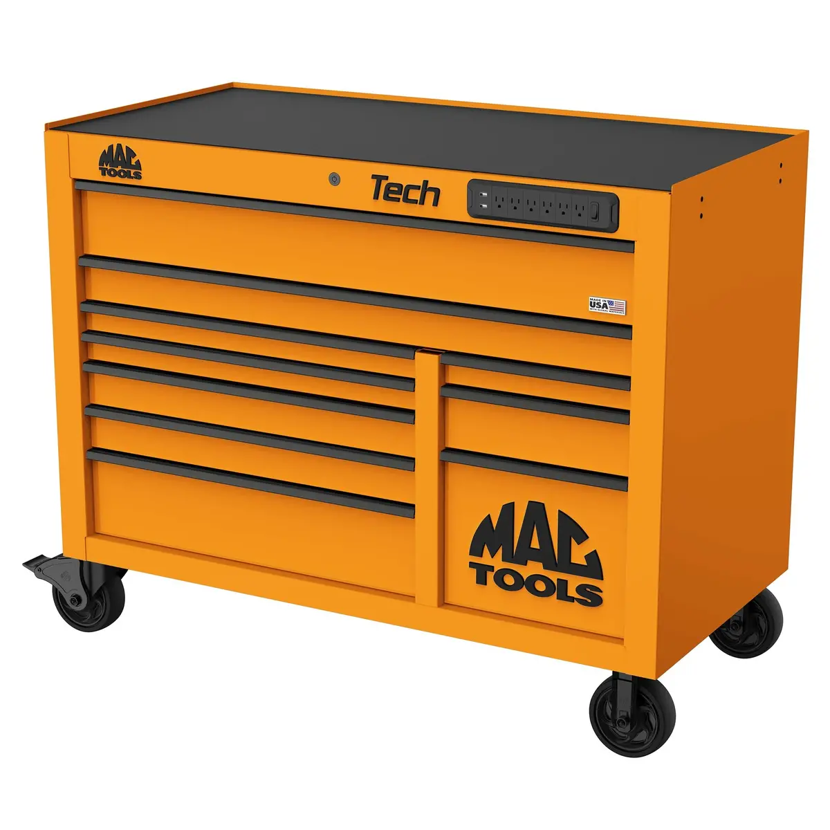 Tech™ Series 10-Drawer Workstation - Fireball Orange 1
