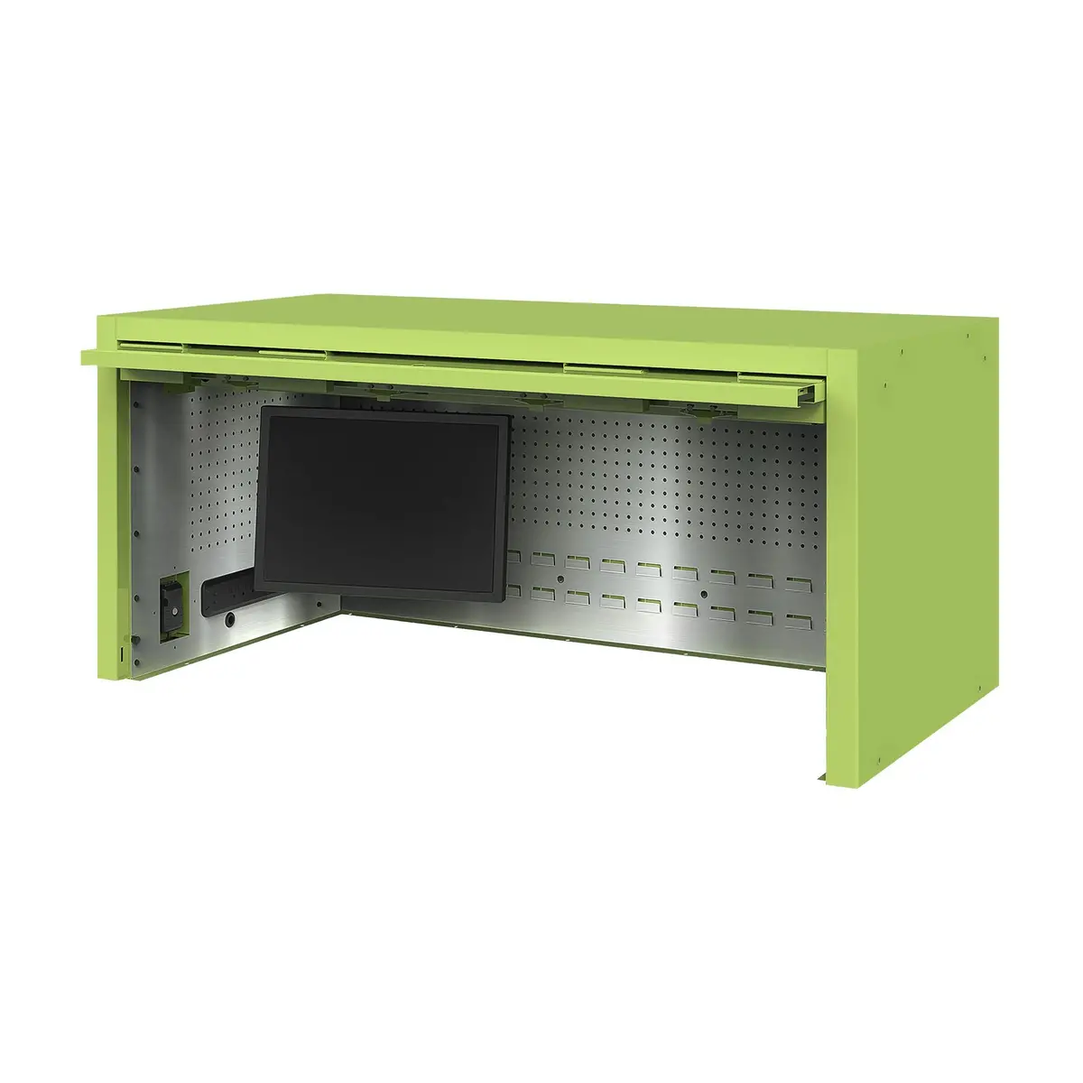Macsimizer® Hd Powered Top Hutch 56" - Demon Green-Matte Black 1