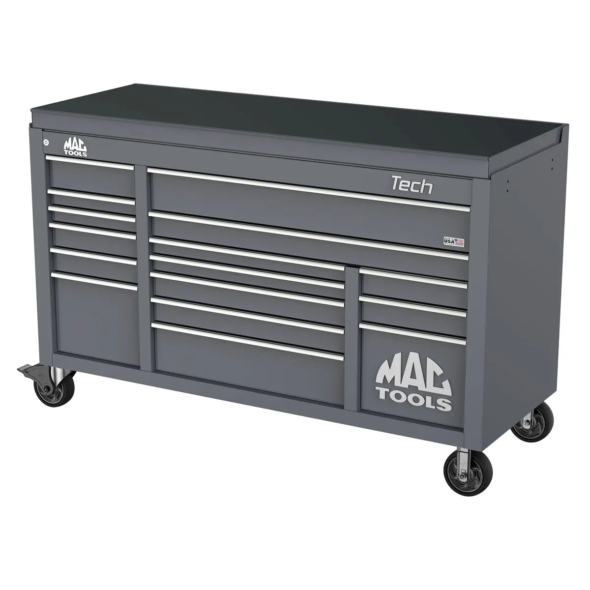 Tech™ Series 16-Drawer Drop Top Workstation - Carbon Gray 1