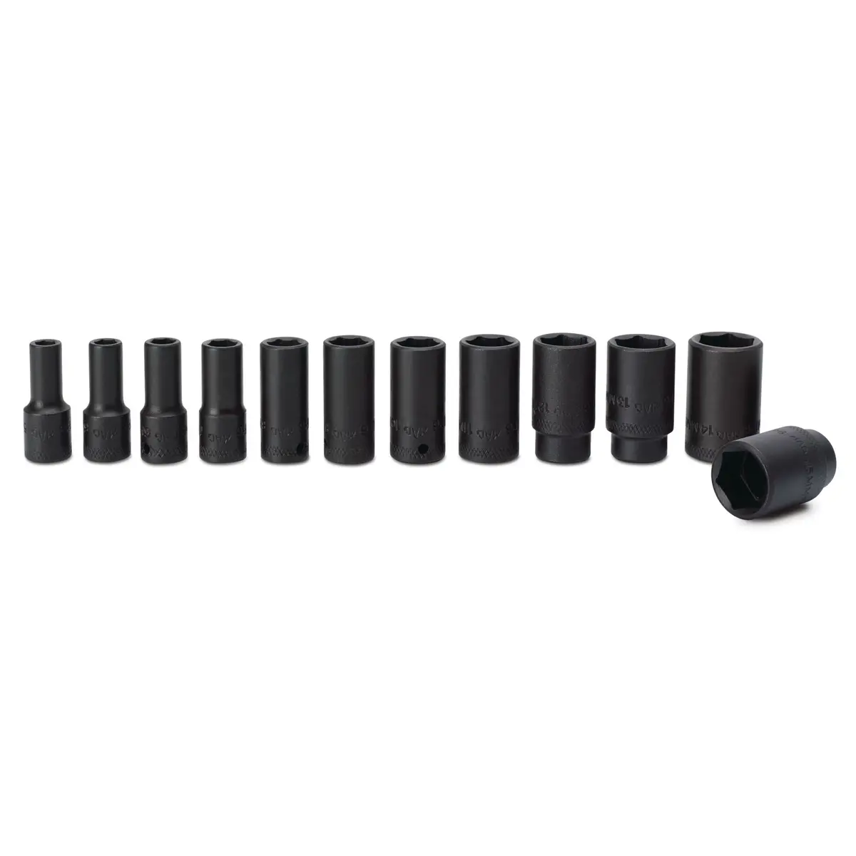 Socket Set, Intermediate Impact Metric In Metal Tray 1/4" Drive - 12-Pc. 1